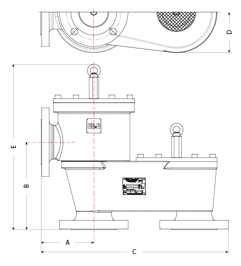 Model 945-PA-E Dimensions Illustration